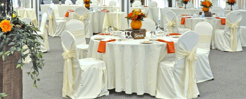 Calerin Golf Club Weddings and Events - White Chair Covers with White Sashes