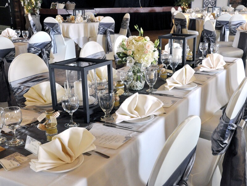 Dark Silver Satin Sashes for Chair Covers - Kitchener Weddings and Events